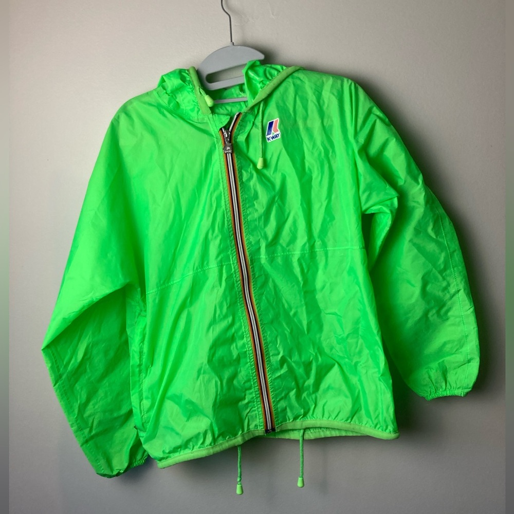 K-Way lime green jacket